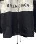 中古・古着 BALENCIAGA (バレンシアガ) デニム切替ロゴジャケット ブラック×ホワイト サイズ:36：90000円