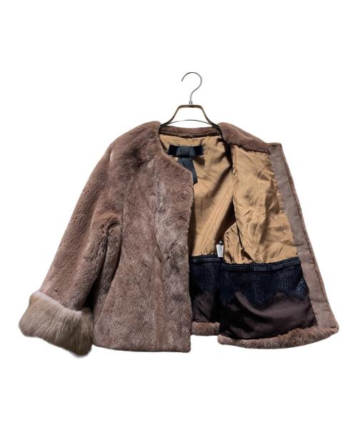 BRONZA（ブロンザ）BRONZA (ブロンザ) ミンク セーブルノーカラージャケット ブラウン サイズ:42の古着・服飾アイテム