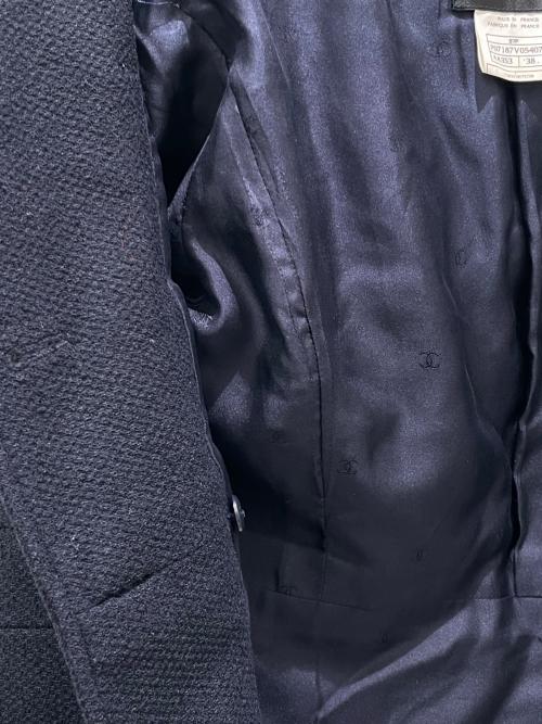 CHANEL（シャネル）CHANEL (シャネル) 97SS P07 ノーカラージャケット ネイビー サイズ:38の古着・服飾アイテム