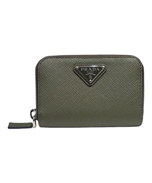PRADA（プラダ）PRADA (プラダ) サフィアーノトライアングルコインケース グリーン サイズ:-の古着・服飾アイテム