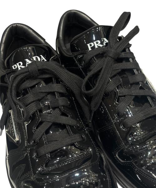 PRADA（プラダ）PRADA (プラダ) ダウンタウン レザー スニーカー ブラック サイズ:7の古着・服飾アイテム