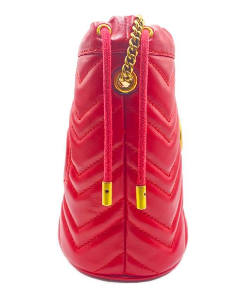 GUCCI（グッチ）GUCCI (グッチ) GGマーモントショルダーバッグ レッドの古着・服飾アイテム