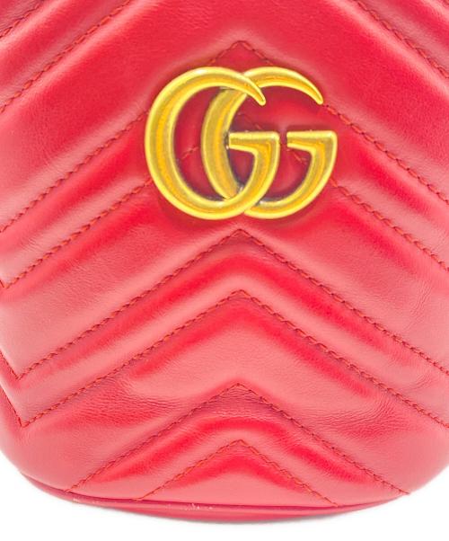 GUCCI（グッチ）GUCCI (グッチ) GGマーモントショルダーバッグ レッドの古着・服飾アイテム