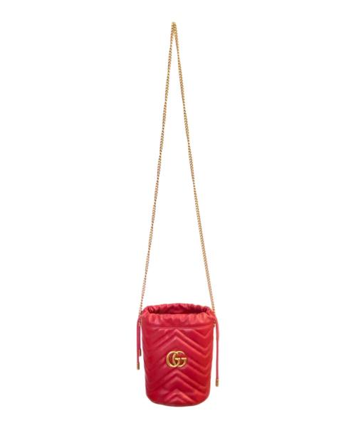 GUCCI（グッチ）GUCCI (グッチ) GGマーモントショルダーバッグ レッドの古着・服飾アイテム