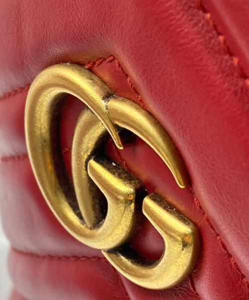GUCCI（グッチ）GUCCI (グッチ) GGマーモントショルダーバッグ レッドの古着・服飾アイテム