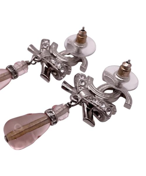 CHANEL（シャネル）CHANEL (シャネル) ココマークラインストーンリボンドロップピアス/ サイズ:-の古着・服飾アイテム