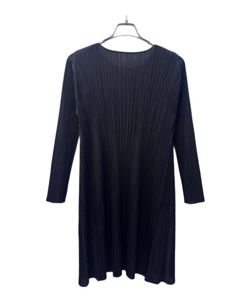 PLEATS PLEASE（プリーツプリーズ）PLEATS PLEASE (プリーツプリーズ) 膝丈プリーツワンピース ブラック サイズ:size3の古着・服飾アイテム