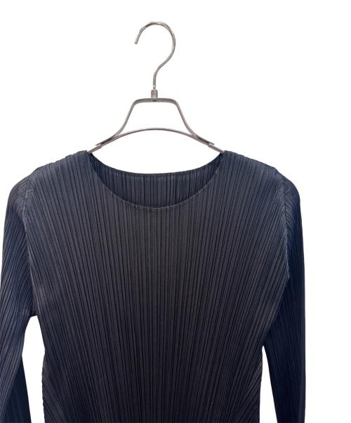 PLEATS PLEASE（プリーツプリーズ）PLEATS PLEASE (プリーツプリーズ) 膝丈プリーツワンピース ブラック サイズ:size3の古着・服飾アイテム
