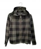 PLEATS PLEASEプリーツプリーズ）の古着「プリーツジップアップパーカー」｜グリーン×ブラック