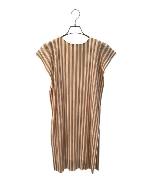 PLEATS PLEASE（プリーツプリーズ）PLEATS PLEASE (プリーツプリーズ) プリーツレイヤードワンピース ベージュ サイズ:3の古着・服飾アイテム