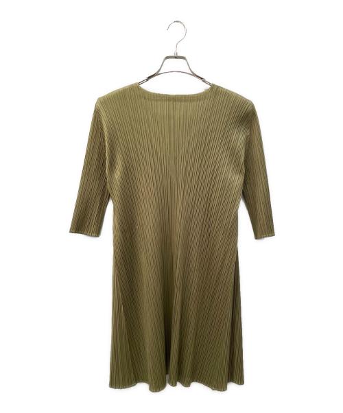 PLEATS PLEASE（プリーツプリーズ）PLEATS PLEASE (プリーツプリーズ) プリーツワンピース グリーン サイズ:size3の古着・服飾アイテム