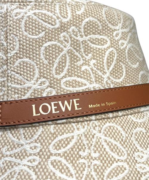 LOEWE（ロエベ）LOEWE (ロエベ) アナグラム ジャカード バケットハット ベージュ×ブラウン サイズ:57の古着・服飾アイテム