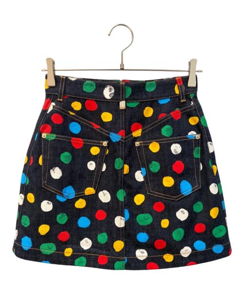 LOUIS VUITTON（ルイ ヴィトン）LOUIS VUITTON (ルイ ヴィトン) 草間彌生 (クサマヤヨイ) ペイントデニムミニスカート インディゴ サイズ:34の古着・服飾アイテム