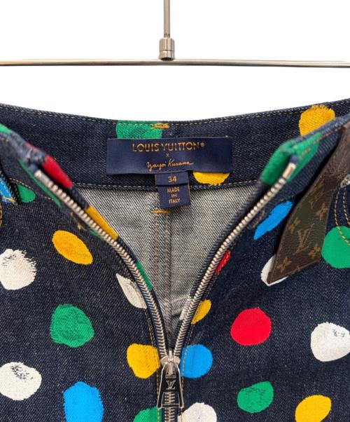 LOUIS VUITTON（ルイ ヴィトン）LOUIS VUITTON (ルイ ヴィトン) 草間彌生 (クサマヤヨイ) ペイントデニムミニスカート インディゴ サイズ:34の古着・服飾アイテム