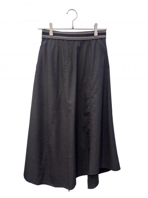 LOEWE（ロエベ）LOEWE (ロエベ) ウエストロゴ入りアシンメトリースカート グレー サイズ:34の古着・服飾アイテム