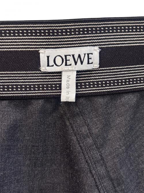 LOEWE（ロエベ）LOEWE (ロエベ) ウエストロゴ入りアシンメトリースカート グレー サイズ:34の古着・服飾アイテム