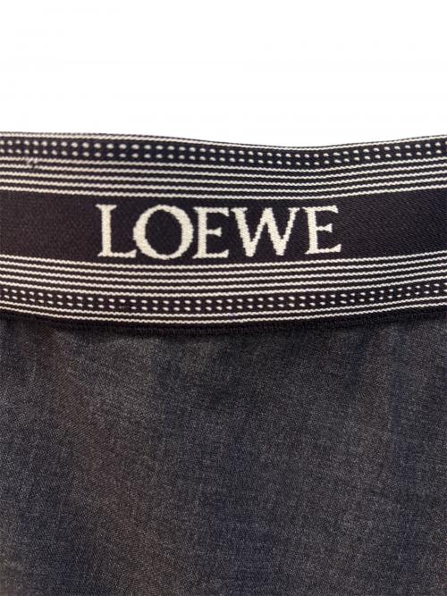 LOEWE（ロエベ）LOEWE (ロエベ) ウエストロゴ入りアシンメトリースカート グレー サイズ:34の古着・服飾アイテム