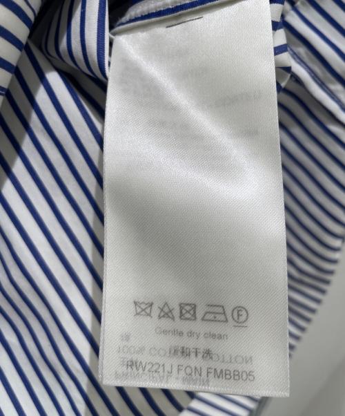 LOUIS VUITTON（ルイ ヴィトン）LOUIS VUITTON (ルイ ヴィトン) モノグラムカットワークカラーシャツ ブルー×ホワイト サイズ:34の古着・服飾アイテム