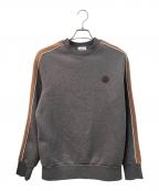 MONCLERモンクレール）の古着「ロゴパッチ クルーネックスウェット」｜グレー×ブラウン