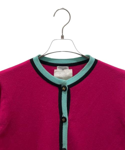 CHANEL（シャネル）CHANEL (シャネル) P03 94A ココーマクボタン カシミヤカーディガン ショッキングピンク サイズ:40の古着・服飾アイテム