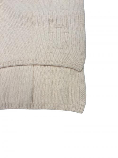 HERMES（エルメス）HERMES (エルメス) マルジェラ期Hロゴカシミヤフードマフラー オフホワイトの古着・服飾アイテム