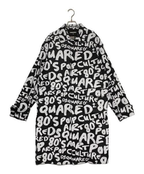 DSQUARED2（ディースクエアード）DSQUARED2 (ディースクエアード) Pop 80' Trench ブラック×ホワイト サイズ:48の古着・服飾アイテム
