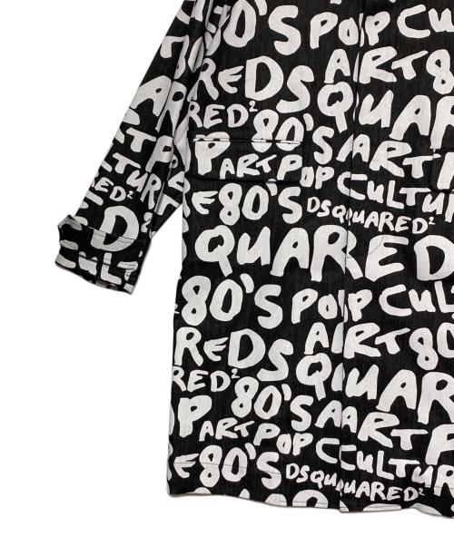 DSQUARED2（ディースクエアード）DSQUARED2 (ディースクエアード) Pop 80' Trench ブラック×ホワイト サイズ:48の古着・服飾アイテム