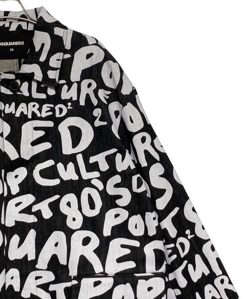 DSQUARED2（ディースクエアード）DSQUARED2 (ディースクエアード) Pop 80' Trench ブラック×ホワイト サイズ:48の古着・服飾アイテム