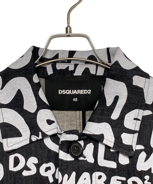 DSQUARED2（ディースクエアード）DSQUARED2 (ディースクエアード) Pop 80' Trench ブラック×ホワイト サイズ:48の古着・服飾アイテム