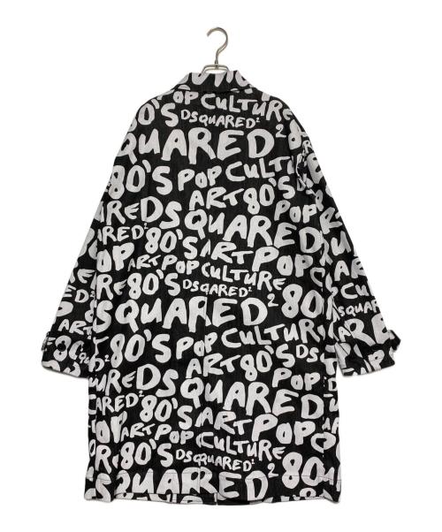 DSQUARED2（ディースクエアード）DSQUARED2 (ディースクエアード) Pop 80' Trench ブラック×ホワイト サイズ:48の古着・服飾アイテム