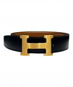 HERMESエルメス）の古着「コンスタンスベルト/Hバックルリバーシブルレザーベルト/W刻印2024年/ゴールド金具/マット加工」｜ブラック