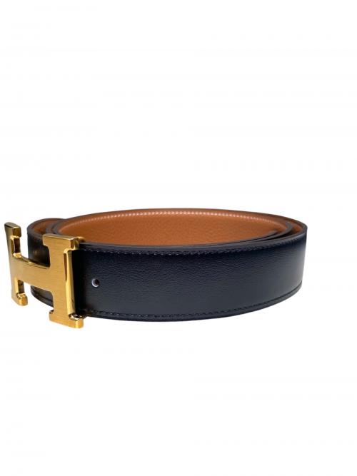 HERMES（エルメス）HERMES (エルメス) コンスタンスベルト/Hバックルリバーシブルレザーベルト/W刻印2024年/ゴールド金具/マット加工 ブラック サイズ:100の古着・服飾アイテム