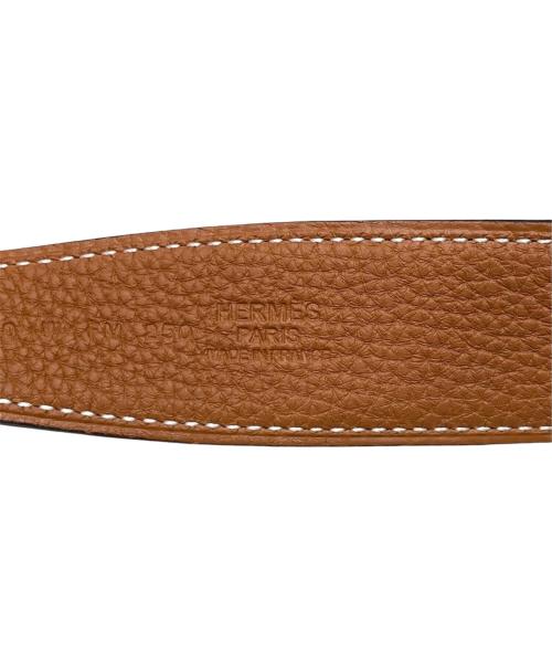 HERMES（エルメス）HERMES (エルメス) コンスタンスベルト/Hバックルリバーシブルレザーベルト/W刻印2024年/ゴールド金具/マット加工 ブラック サイズ:100の古着・服飾アイテム