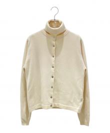 HERMES（エルメス）の古着「カシミヤ セリエボタン タートルネックアンサンブルカーディガン」｜アイボリー