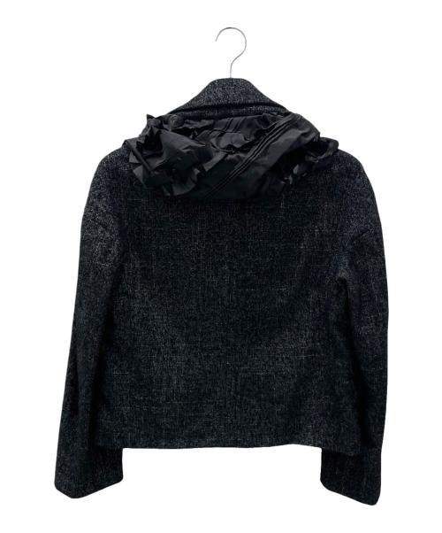 COMME des GARCONS COMME des GARCONS（コムデギャルソン コムデギャルソン）COMME des GARCONS COMME des GARCONS (コムデギャルソン コムデギャルソン) 25AW ウール フリル ドッキング ラウンドカラージャケット ブラック サイズ:Mの古着・服飾アイテム