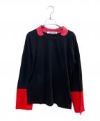 COMME des GARCONSコムデギャルソン）の古着「フェイクカラー プルオーバー トップス 切替カットソー」｜ブラック