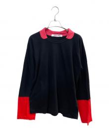 COMME des GARCONS（コムデギャルソン）の古着「 フェイクカラー プルオーバー トップス 切替カットソー」｜ブラック