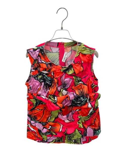 COMME des GARCONS（コムデギャルソン）COMME des GARCONS (コムデギャルソン) FLOWERS PRINTED SATIN TOP オレンジ サイズ:Mの古着・服飾アイテム