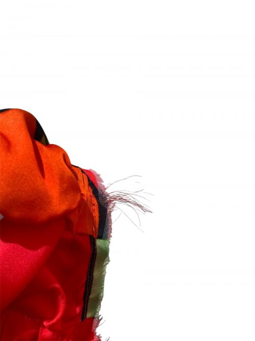 COMME des GARCONS（コムデギャルソン）COMME des GARCONS (コムデギャルソン) FLOWERS PRINTED SATIN TOP オレンジ サイズ:Mの古着・服飾アイテム