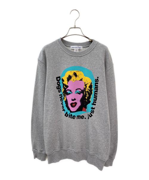 COMME des GARCONS SHIRT（コムデギャルソンシャツ）COMME des GARCONS SHIRT (コムデギャルソンシャツ) マリリンモンロープリントスウェット グレー サイズ:Lの古着・服飾アイテム
