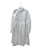 COMME des GARCONS COMME des GARCONSコムデギャルソン コムデギャルソン）の古着「22AW ねじれプリーツシャツワンピース」｜ホワイト