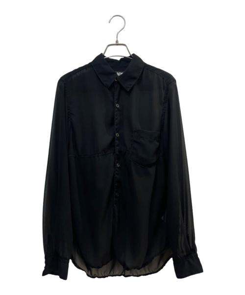 BLACK COMME des GARCONS（ブラックコムデギャルソン）BLACK COMME des GARCONS (ブラックコムデギャルソン) シアーシャツ ブラック サイズ:Mの古着・服飾アイテム