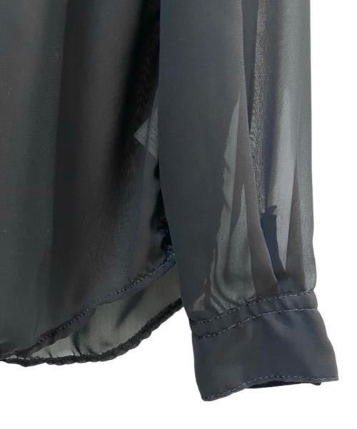 BLACK COMME des GARCONS（ブラックコムデギャルソン）BLACK COMME des GARCONS (ブラックコムデギャルソン) シアーシャツ ブラック サイズ:Mの古着・服飾アイテム