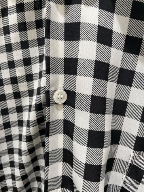 COMME des GARCONS（コムデギャルソン）COMME des GARCONS (コムデギャルソン) チェック切替ネックベルトロングシャツ ホワイト×ブラック サイズ:Mの古着・服飾アイテム
