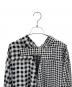 中古・古着 COMME des GARCONS (コムデギャルソン) チェック切替ネックベルトロングシャツ ホワイト×ブラック サイズ:M：58000円