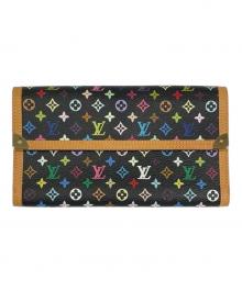 LOUIS VUITTON（ルイ ヴィトン）の古着「モノグラム・マルチカラー ポルトトレゾール・インターナショナル M92658」｜ブラック