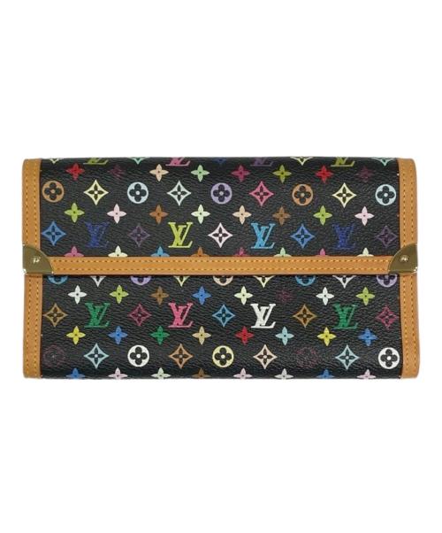 LOUIS VUITTON（ルイ ヴィトン）LOUIS VUITTON (ルイ ヴィトン) モノグラム・マルチカラー ポルトトレゾール・インターナショナル M92658 ブラックの古着・服飾アイテム