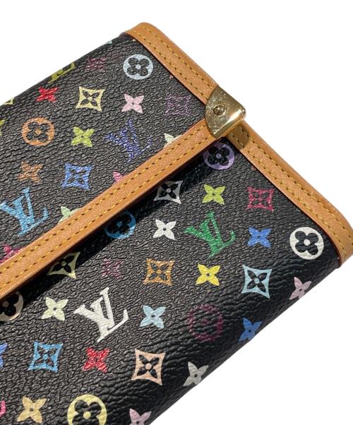 LOUIS VUITTON（ルイ ヴィトン）LOUIS VUITTON (ルイ ヴィトン) モノグラム・マルチカラー ポルトトレゾール・インターナショナル M92658 ブラックの古着・服飾アイテム