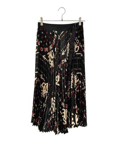 sacai（サカイ）sacai (サカイ) ラッププリーツスカート/巻きスカート ブラック サイズ:1の古着・服飾アイテム