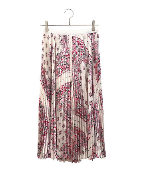 sacai（サカイ）sacai (サカイ) ペイズリーラッププリーツスカート ホワイトの古着・服飾アイテム